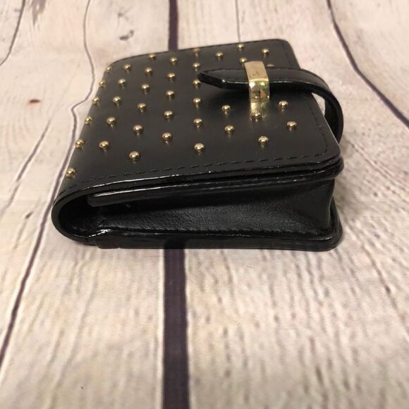 Ladies Black Wallet With Goldtone Studs New Without Tags - Picture 5 of 8